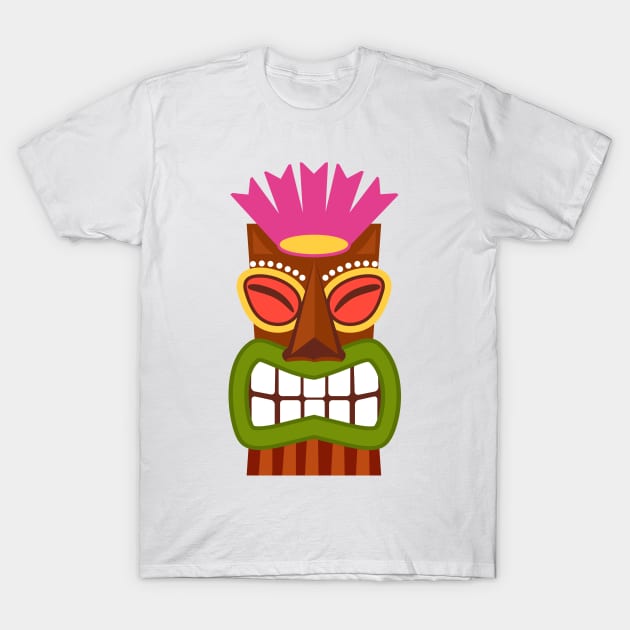 Tiki God Statue Cartoon Illustration T-Shirt by RageRabbit